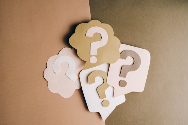 Photo by Leeloo The First: https://www.pexels.com/photo/question-marks-on-paper-crafts-5428829/