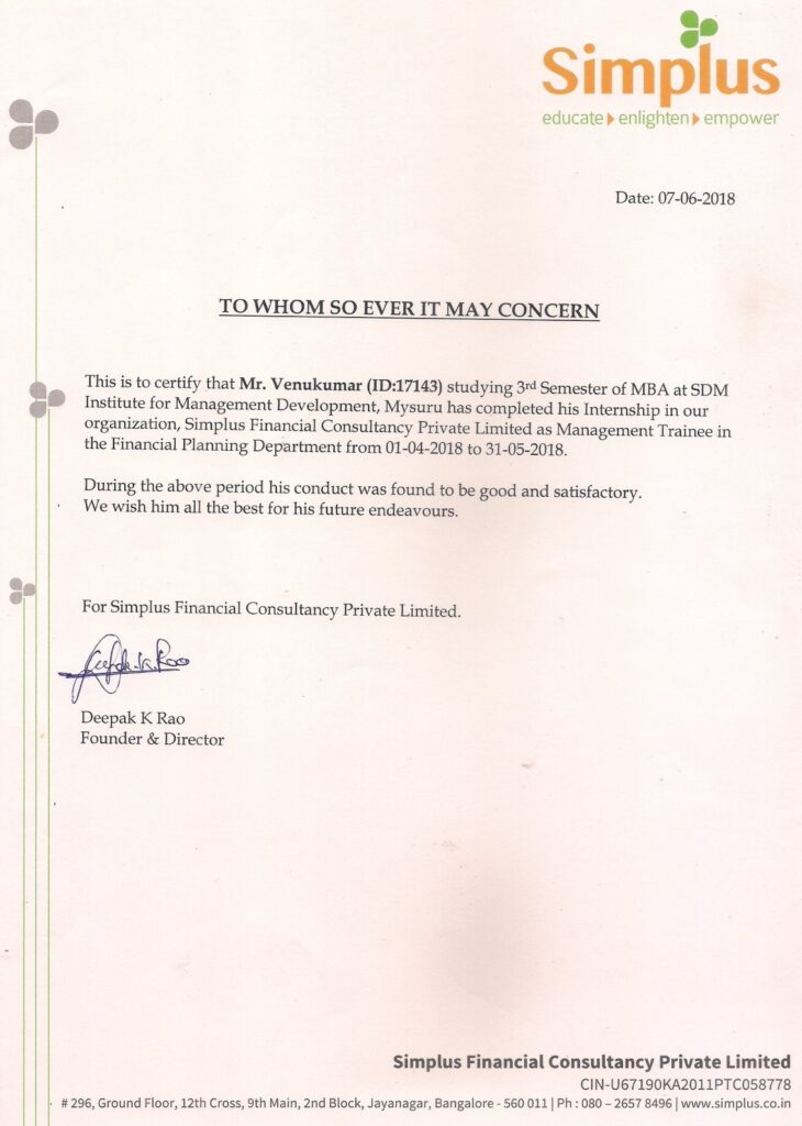 Internship Certificate