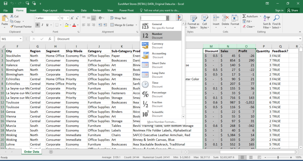 excel sql eda on euromart